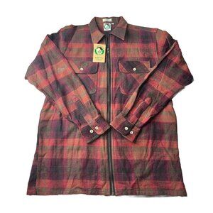 Vtg Appalachian Trail Plaid Zip Up Shirt Jacket Long Sleeve With Tags Size Large